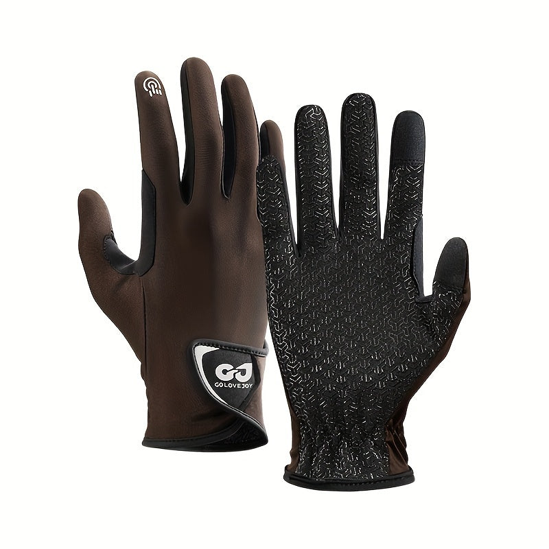 Gants de vélo café, vue détail
