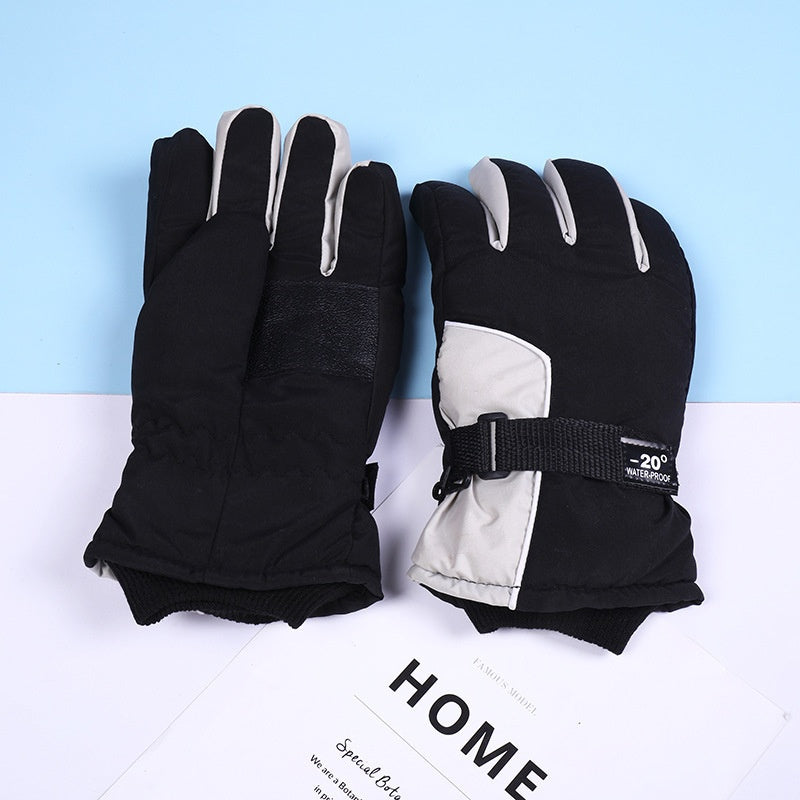 Gants de ski enfant coloris blanc-noir
