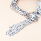 Gants longs femme satin, vue complète du bras
