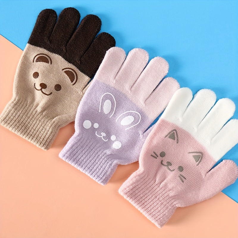 Gants enfant tricotés, vue d'ensemble des coloris