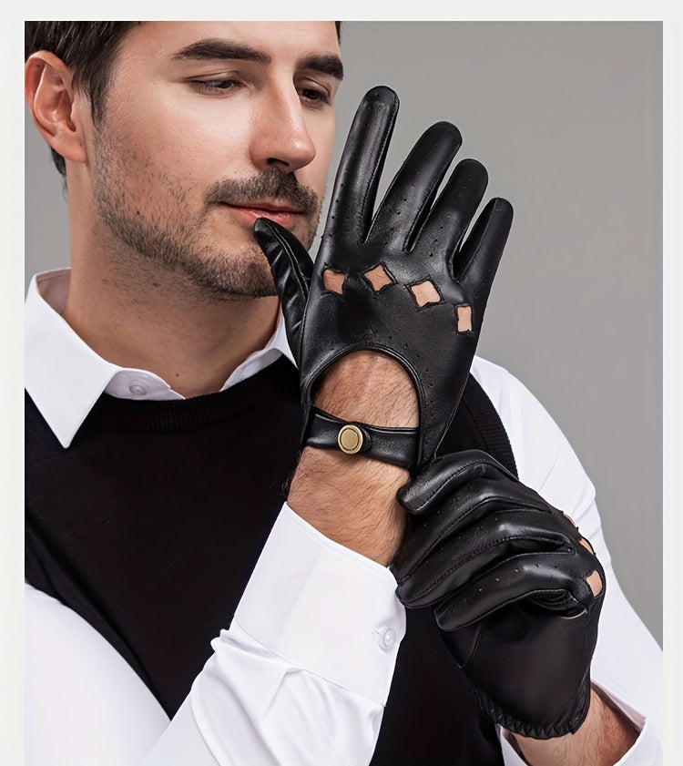 Gants homme cuir, vue détail
