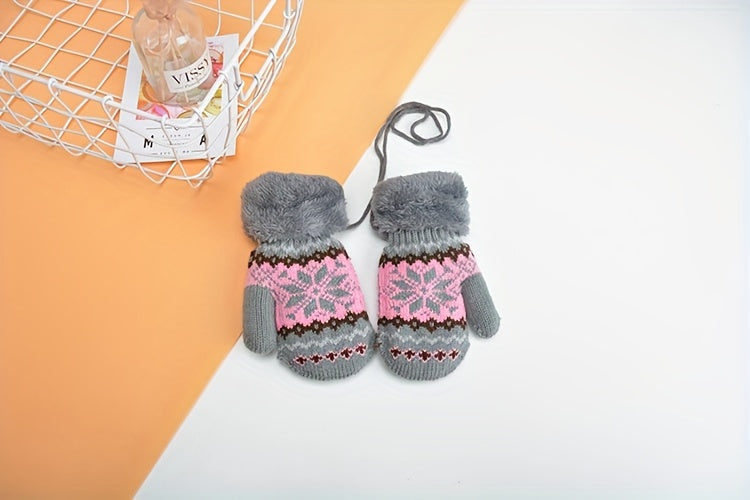 Gants enfant motif floral, vue détail