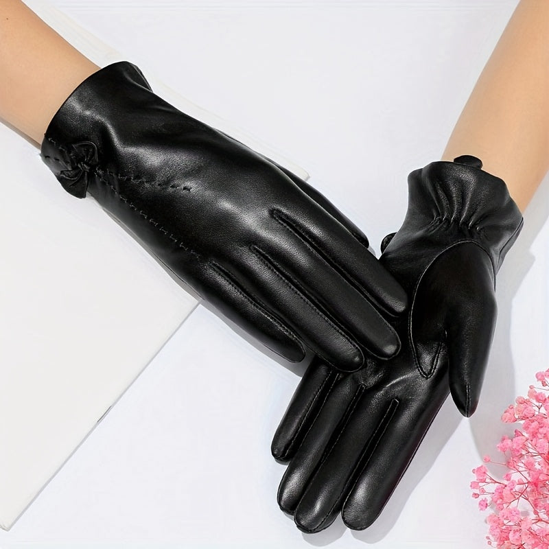 Gants femme peau de mouton coloris noir