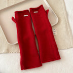 Mitaine longue femme rouge, vue de face