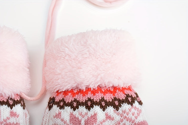 Gants enfant motif floral, vue détail