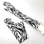 Gants longs femme imprimé zèbre