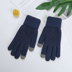 Gant homme marine en laine et cachemire, tactile