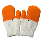Moufle femme motif oie, bec orange et œil brodé