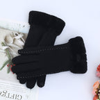 Gants en laine noir, vue portée