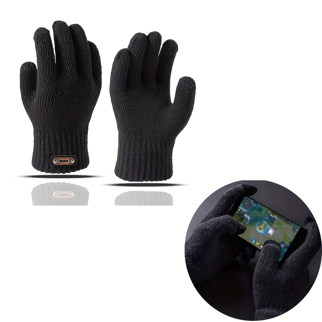 Gants homme noir, vue de dos et de face