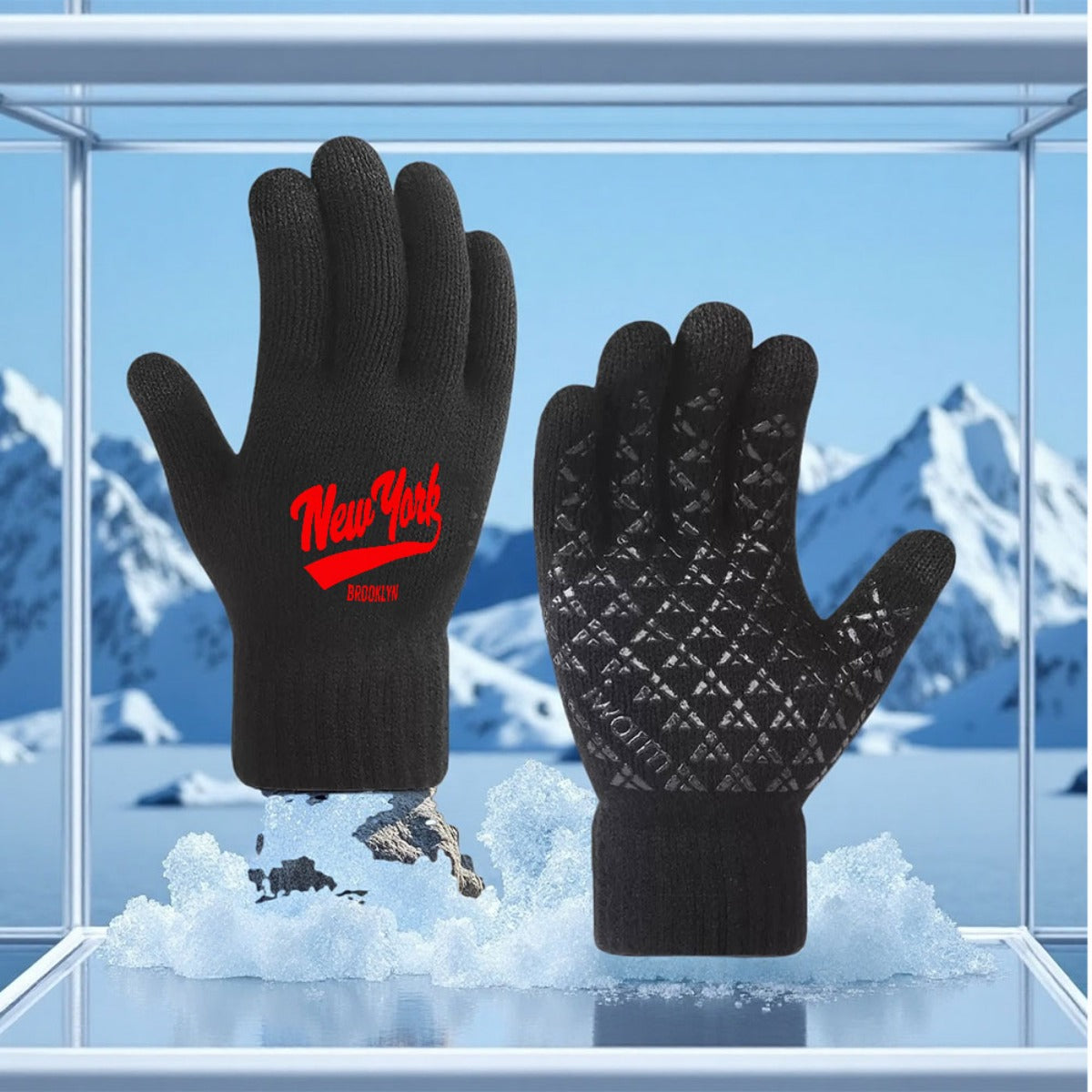Gants tricot noir