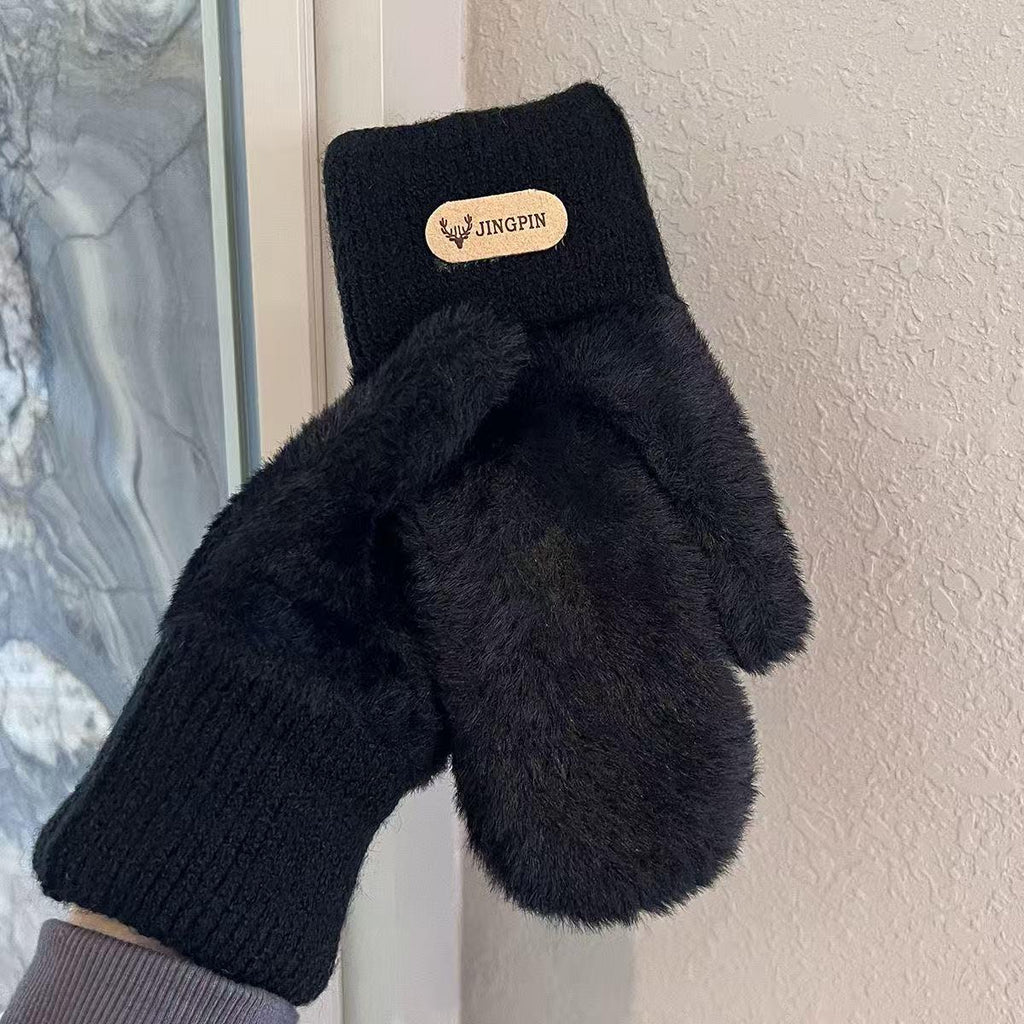 Moufle femme en alpaga, plusieurs coloris présentés ensemble