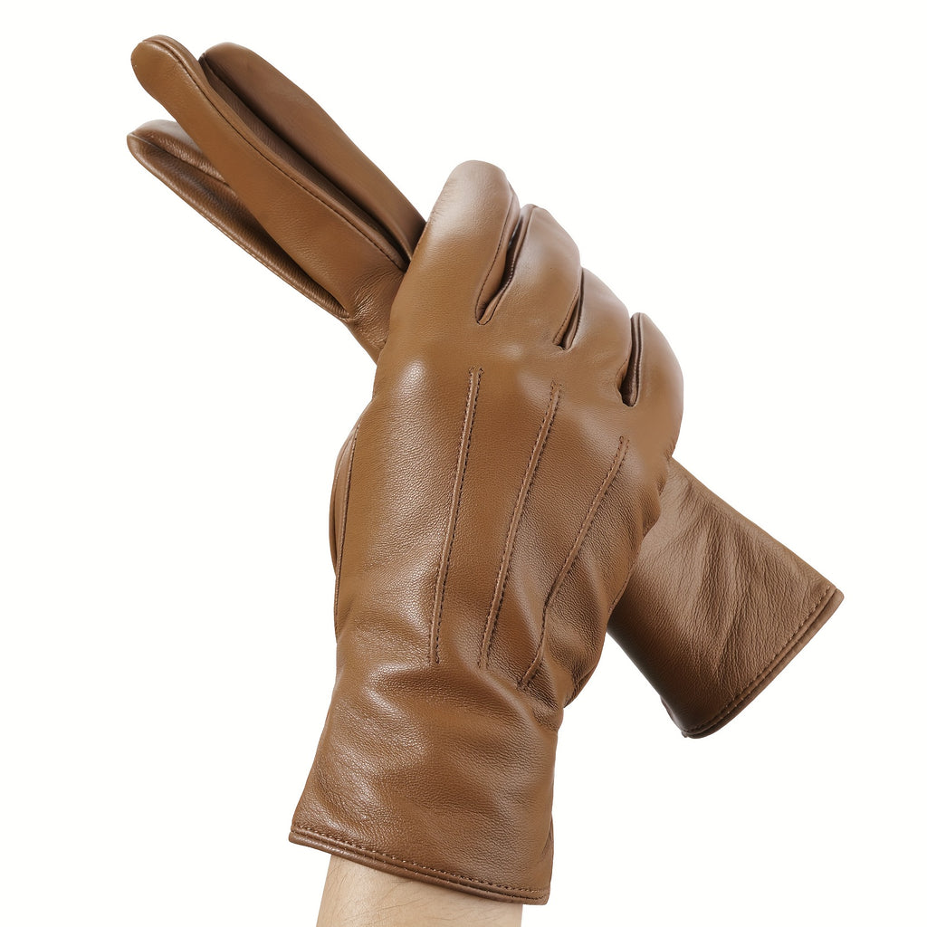 Gants cuir femme, vue portée