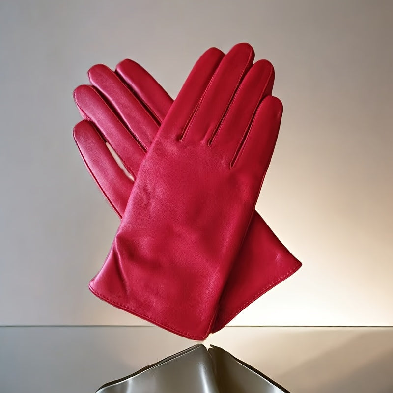 Gants femme peau de mouton coloris rouge