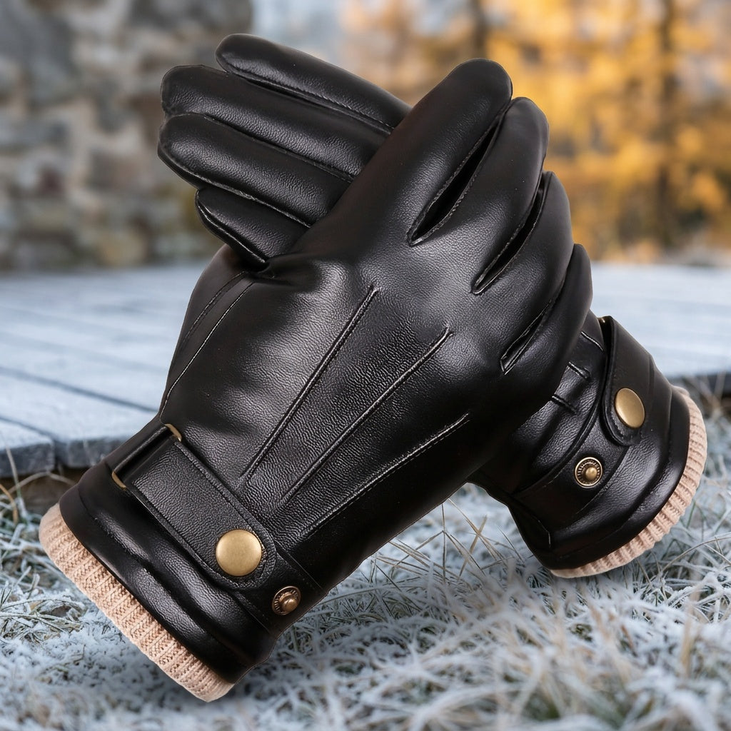 Gants homme cuir, vue détail