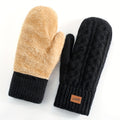 Gants moufle femme noir, doublure intérieure moelleuse visible