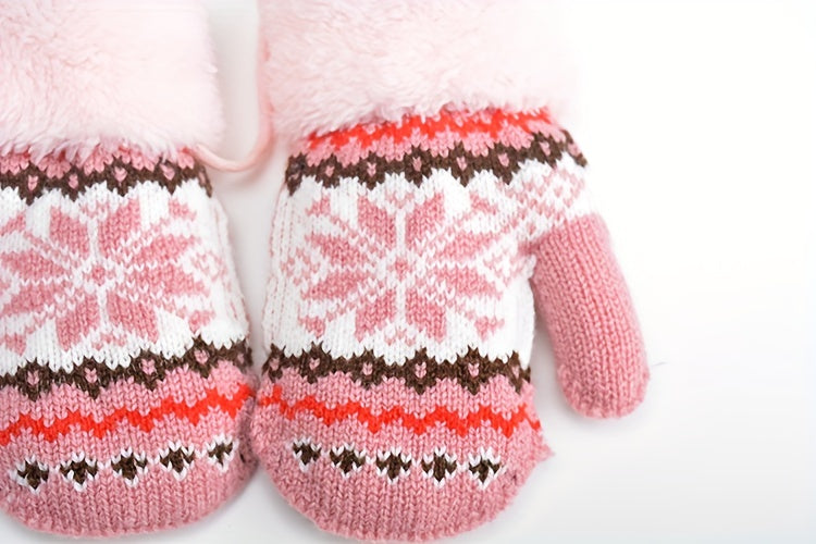 Gants enfant motif floral, vue détail