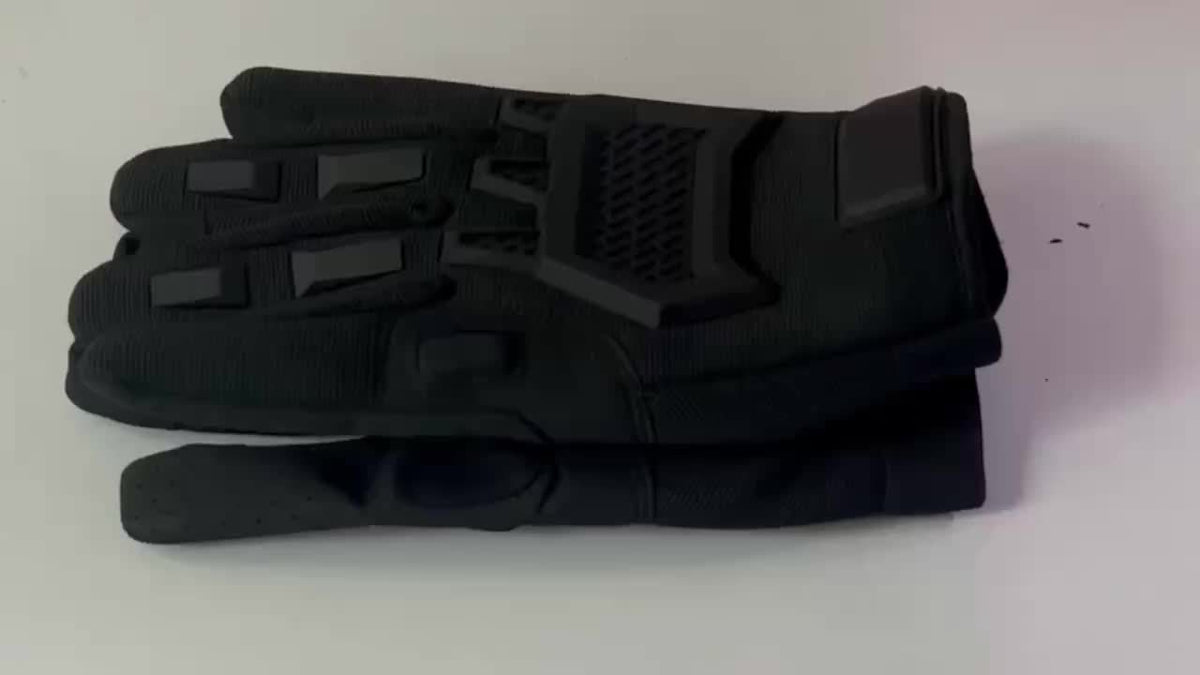 Gants homme noirs, coque de protection rigide sur le dessus