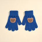 Gants enfant coloris bleu royal, tricot extensible