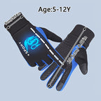 Gants enfant phosphorescents, tableau des tailles