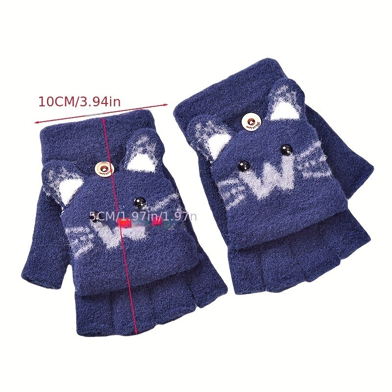 Mitaines enfant tricotées, vue détail