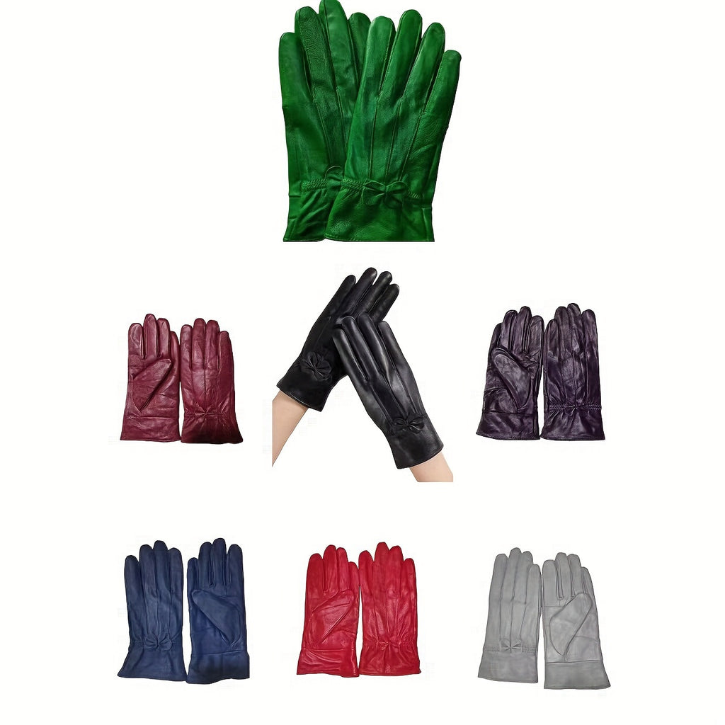 Gants cuir femme violet, vue de la doublure