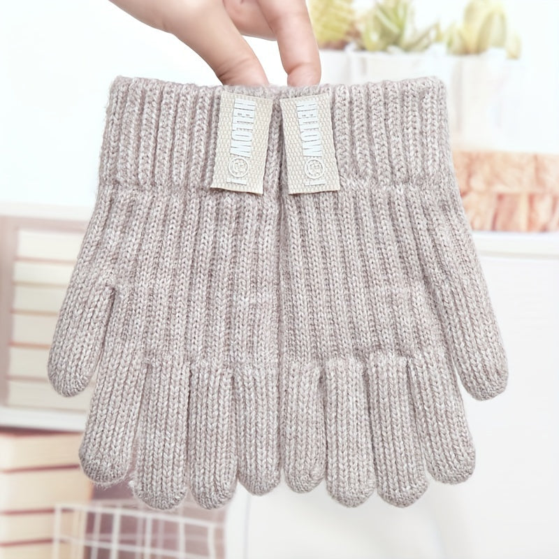 Gants enfant coloris kaki, taille 9-14 ans