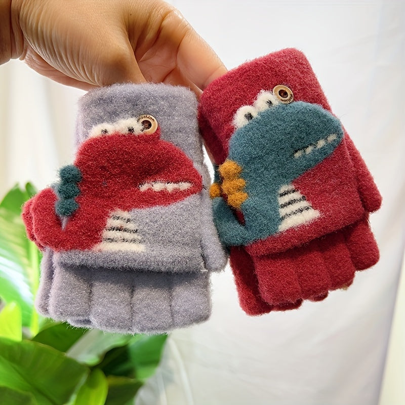 Gants enfant motif dinosaure, vue détail