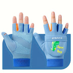 Gants enfant bleu, motif dinosaure à rabat réfléchissant