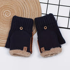 Mitaines tricotées noir, lot de 2 paires