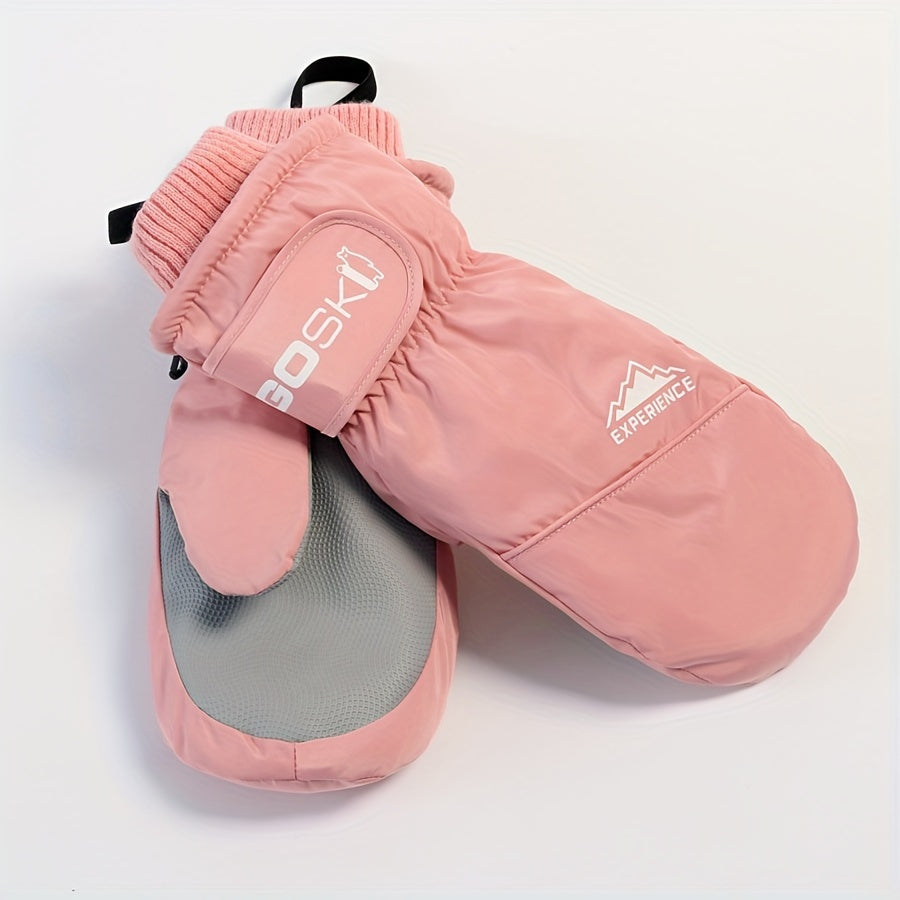 Gants de ski femme rose, coque extérieure déperlante