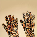 Gants longs femme imprimé léopard, vue complète