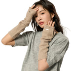 Mitaine longue femme, détail du tricot