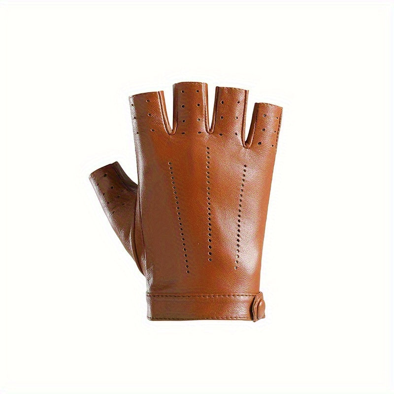 Mitaine femme cuir perforée, packaging produit
