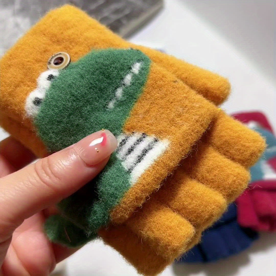 Gants enfant motif dinosaure, vue détail