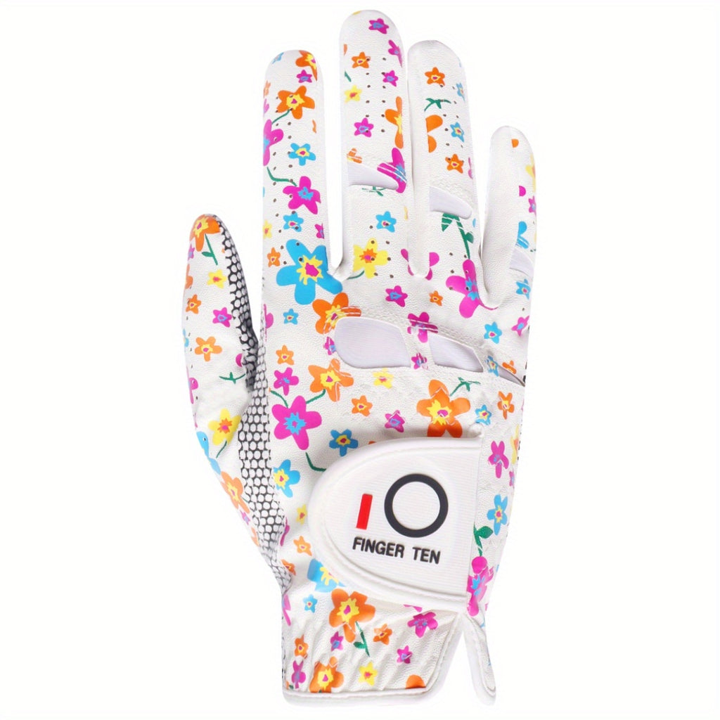 Gant de golf motif fleur, vue détail