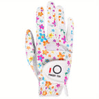 Gant de golf motif fleur, vue détail