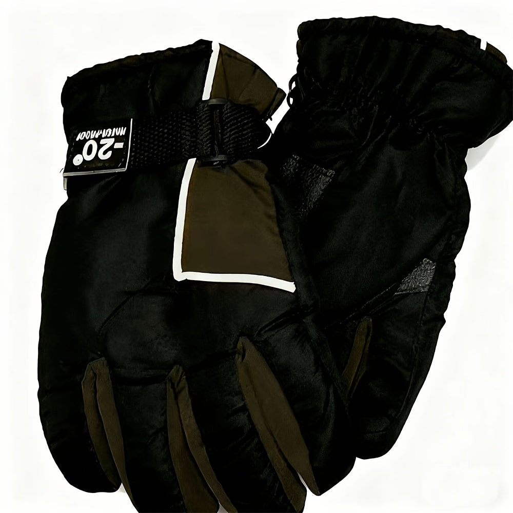Gants de ski enfant coloris café
