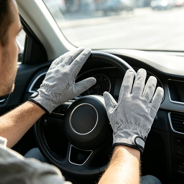 Gants homme cuir gris