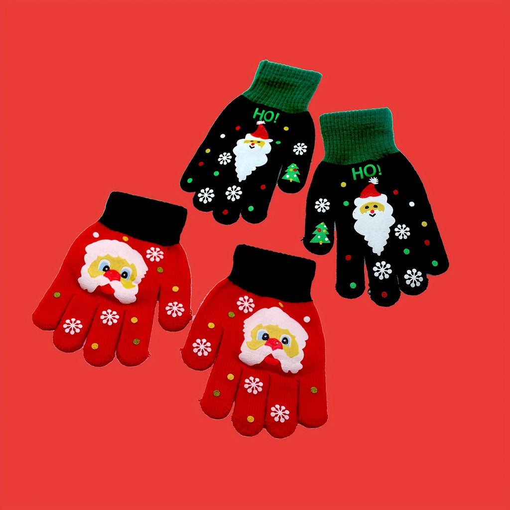 Gants enfant tricotés, vue détail