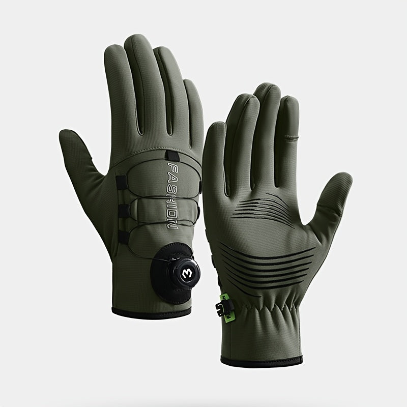 Gants de vélo vert armée, vue de face