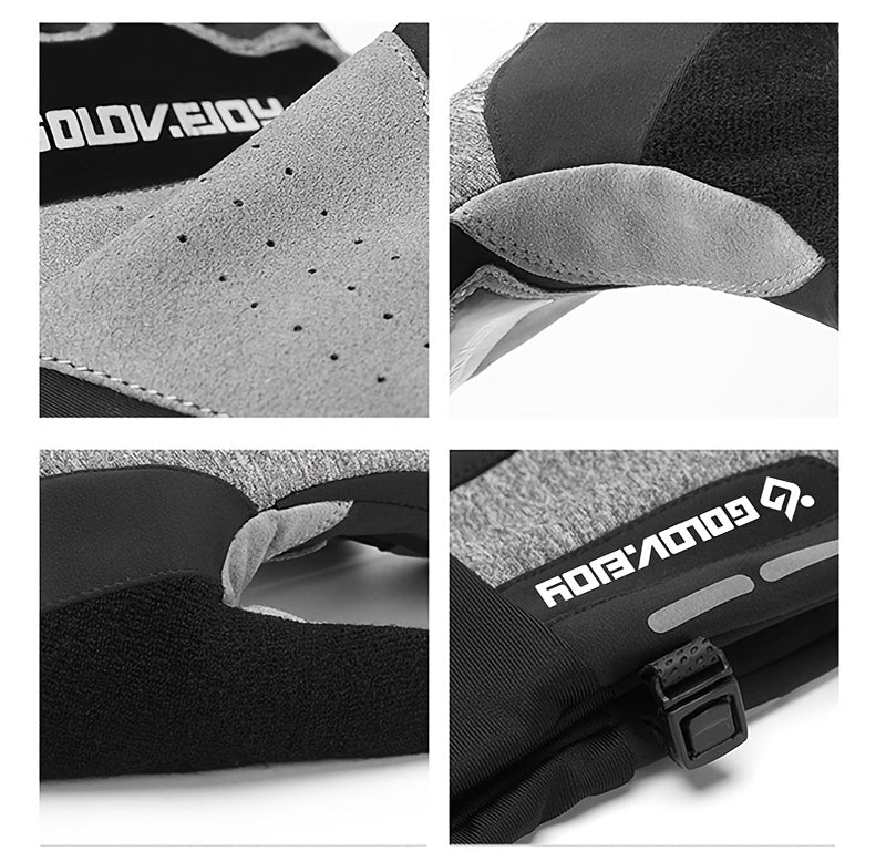 Gants de vélo gris, doublure intérieure douce