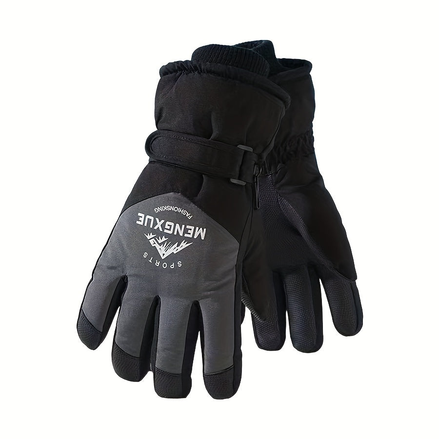 Gants de ski noir et gris, vue de la paire