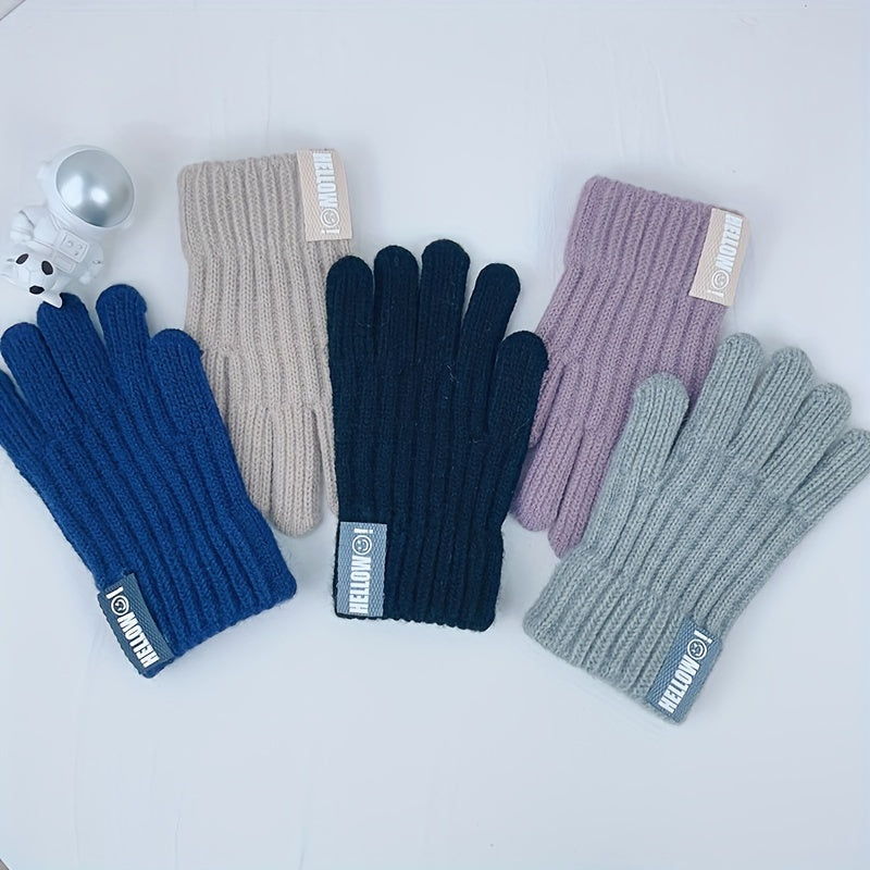 Gants enfant en laine tricotée, vue détail