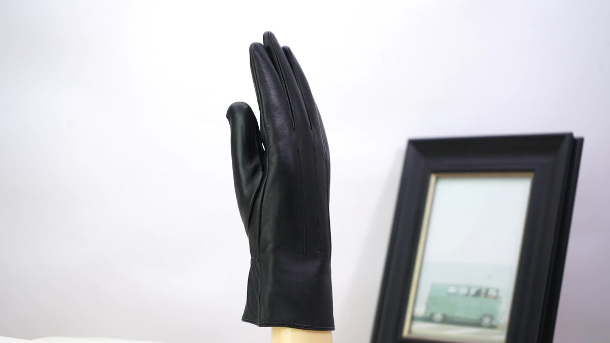 Gants cuir femme, packaging produit