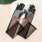 Gants longs femme tulle coloris noir