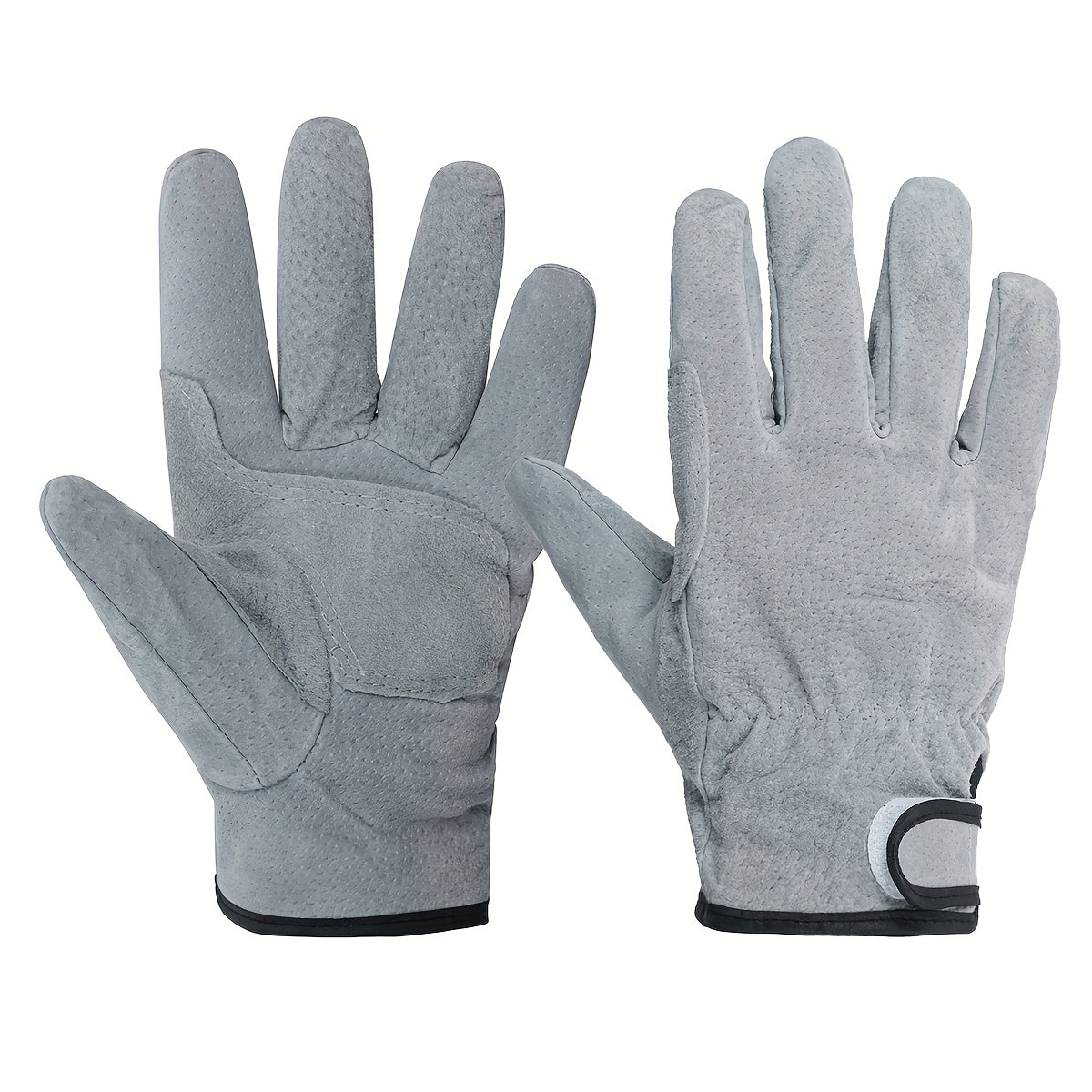 Gants homme cuir gris, vue détail
