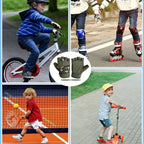Gants enfant demi-doigts en usage : vélo, roller, tennis et trottinette