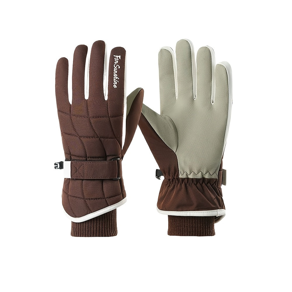 Gants de ski couleur café
