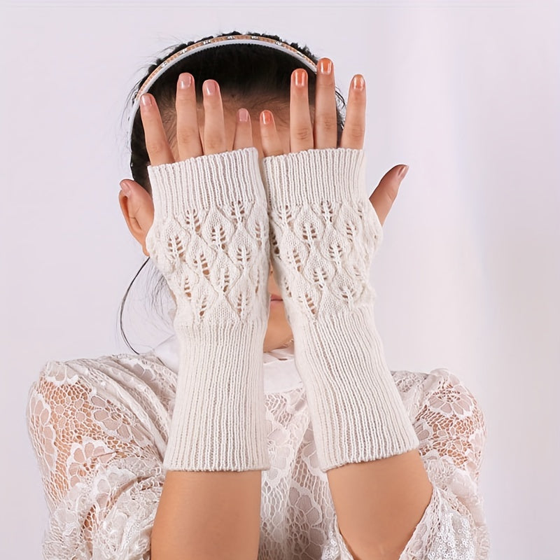 Mitaine femme tricot coloris blanc